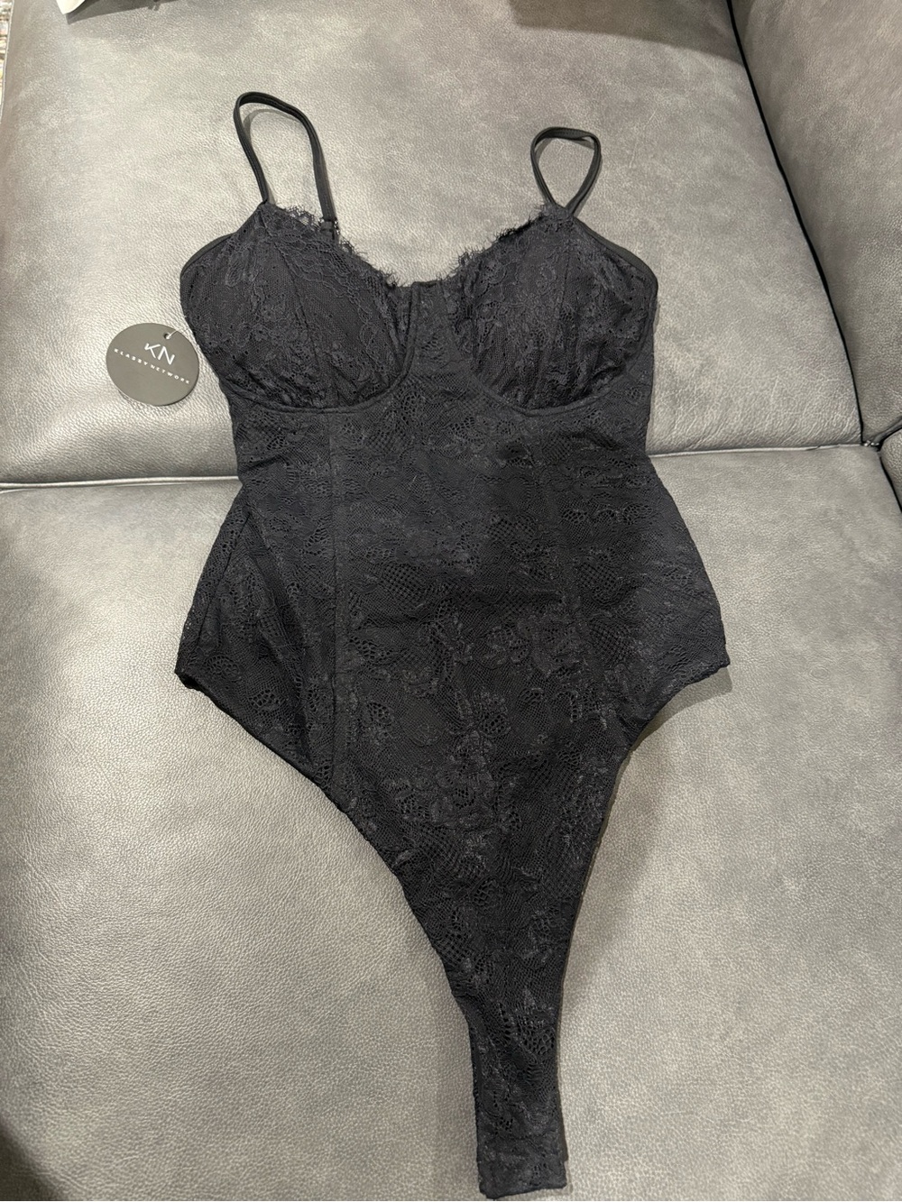 Klassy Network Black Lace Bodysuit